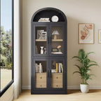 Bibliothèque haute de 180 cm, bibliothèque à 4 étagères avec 2 tiroirs de rangement, avec portes, bibliothèque en bois de 40,2 cm de profondeur pour bureau à domicile, salon, chambre à coucher