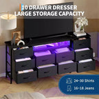 Meuble TV moderne de 180 cm avec 13 tiroirs pour téléviseur de 75 pouces, commode longue avec poignées et 13 tiroirs, meuble TV/commode polyvalent avec rangement
