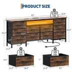 Meuble TV moderne de 180 cm avec 13 tiroirs pour téléviseur de 75 pouces, commode longue avec poignées et 13 tiroirs, meuble TV/commode polyvalent avec rangement
