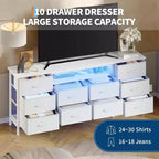 Meuble TV moderne de 180 cm avec 13 tiroirs pour téléviseur de 75 pouces, commode longue avec poignées et 13 tiroirs, meuble TV/commode polyvalent avec rangement