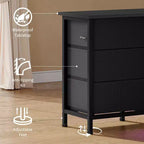 Meuble TV moderne de 180 cm avec 13 tiroirs pour téléviseur de 75 pouces, commode longue avec poignées et 13 tiroirs, meuble TV/commode polyvalent avec rangement