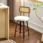 VINGLI Modern Bar Stool 26 H, PU Leather 360 Swivel, Solid Wood Legs Barstools for Kitchen Island & Home Bar