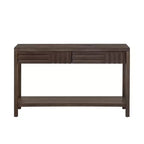 Console en bois avec rangement, table d'entrée moderne avec motif rayé pour salon et bureau