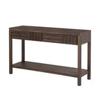 Console en bois avec rangement, table d'entrée moderne avec motif rayé pour salon et bureau