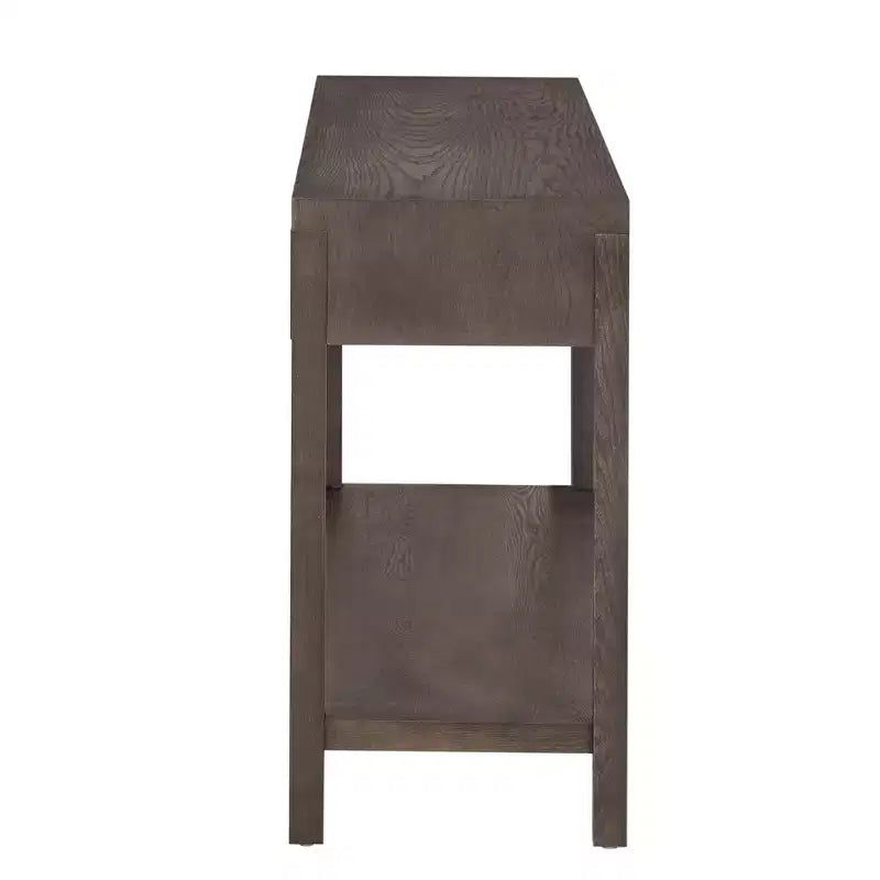 Console en bois avec rangement, table d'entrée moderne avec motif rayé pour salon et bureau