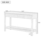 Console en bois avec rangement, table d'entrée moderne avec motif rayé pour salon et bureau