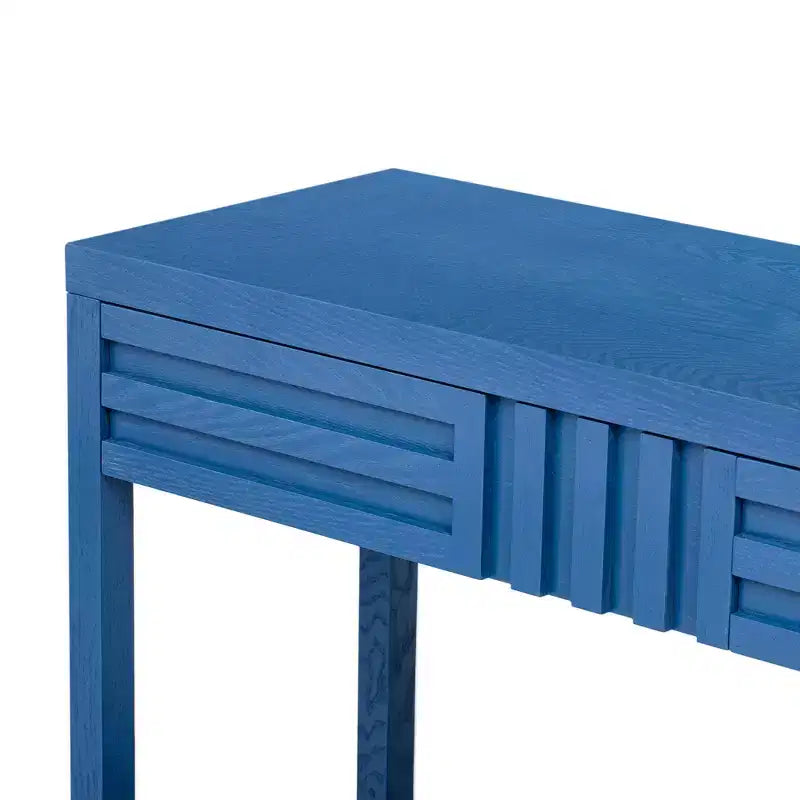 Console en bois avec rangement, table d'entrée moderne avec motif rayé pour salon et bureau