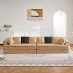 Canapé 4 places 135 cm en tissu Teddy sans assemblage, éponge haute densité 32D, canapé sans structure moelleux et confortable, canapé surdimensionné pour salon, blanc