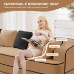 Canapé 4 places 135 cm en tissu Teddy sans assemblage, éponge haute densité 32D, canapé sans structure moelleux et confortable, canapé surdimensionné pour salon, blanc