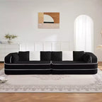 Canapé 4 places 135 cm en tissu Teddy sans assemblage, éponge haute densité 32D, canapé sans structure moelleux et confortable, canapé surdimensionné pour salon, blanc