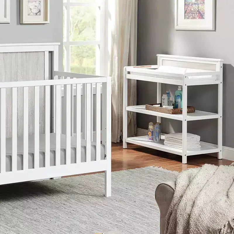 Table à langer Whisen, S'harmonise avec le lit de bébé Connelly, Ajout sûr et élégant pour la chambre de bébé
