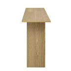 Console incurvée en bois avec étagère, table d'entrée moderne avec placage de frêne conçue pour l'entrée et le couloir