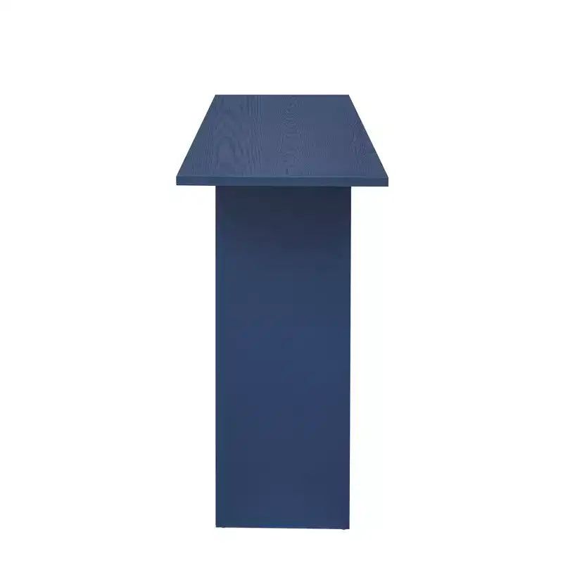 Console incurvée en bois avec étagère, table d'entrée moderne avec placage de frêne conçue pour l'entrée et le couloir