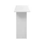 Console incurvée en bois avec étagère, table d'entrée moderne avec placage de frêne conçue pour l'entrée et le couloir