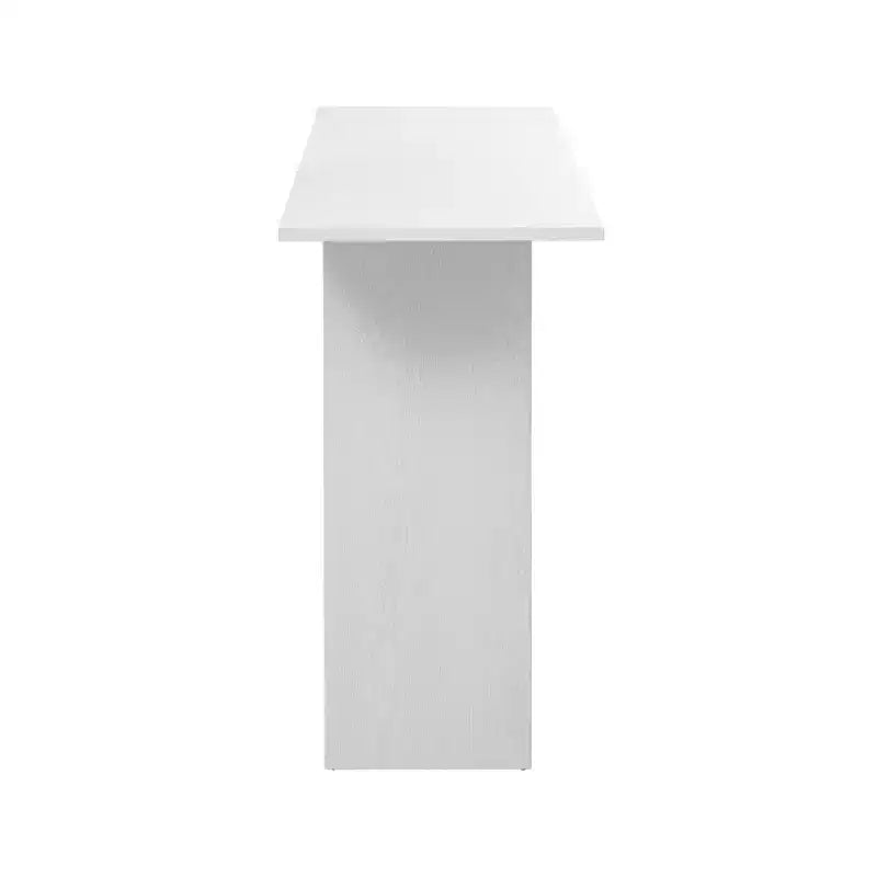 Console incurvée en bois avec étagère, table d'entrée moderne avec placage de frêne conçue pour l'entrée et le couloir