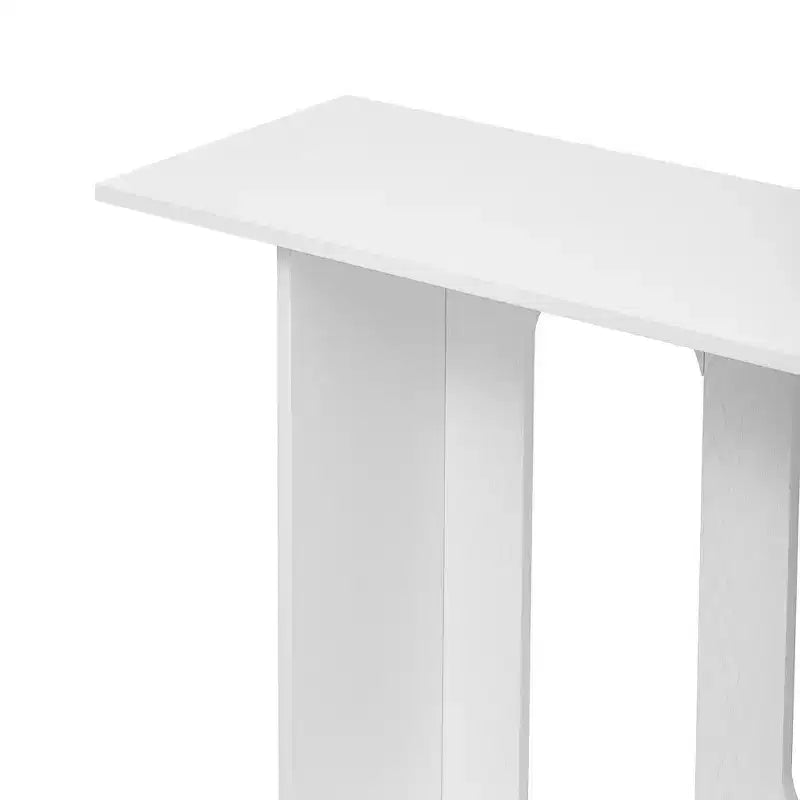 Console incurvée en bois avec étagère, table d'entrée moderne avec placage de frêne conçue pour l'entrée et le couloir