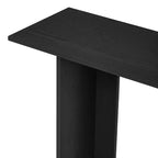 Console incurvée en bois avec étagère, table d'entrée moderne avec placage de frêne conçue pour l'entrée et le couloir