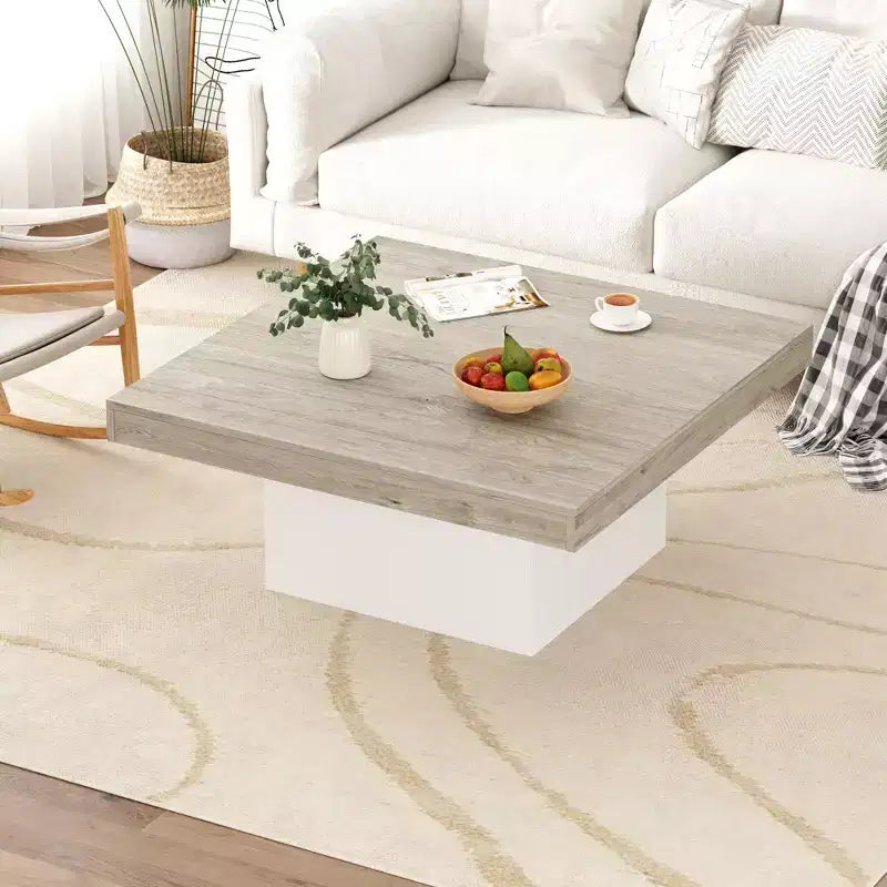Table basse carrée, 89 cm, style moderne, adaptée aux bureaux à domicile, appartements, salles de lecture, facile à monter.