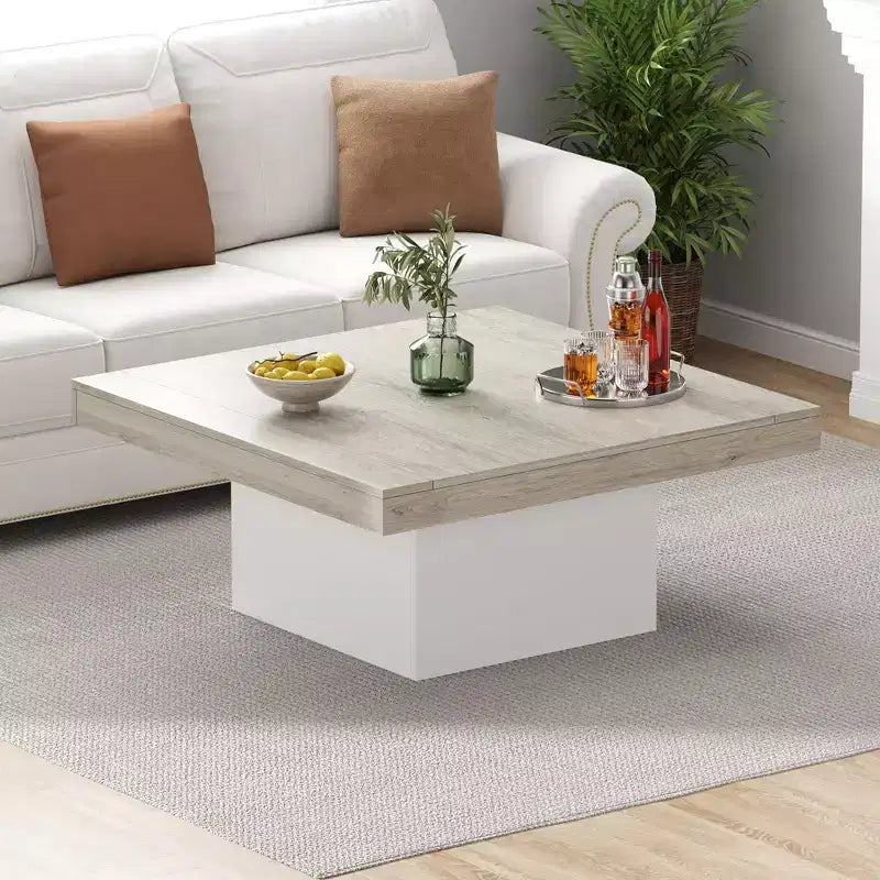 Table basse carrée, 89 cm, style moderne, adaptée aux bureaux à domicile, appartements, salles de lecture, facile à monter.