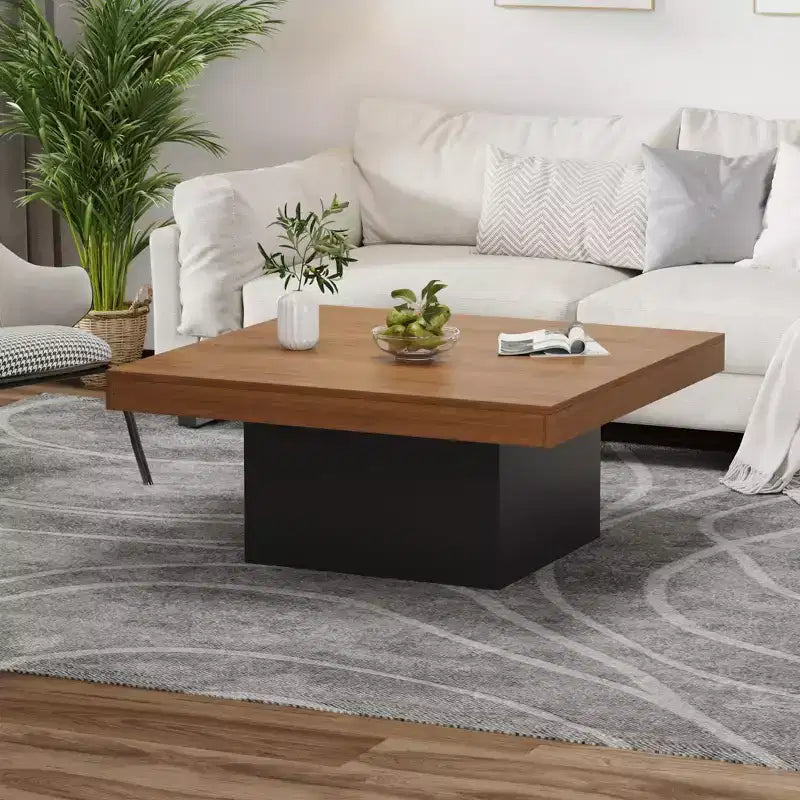 Table basse carrée, 89 cm, style moderne, adaptée aux bureaux à domicile, appartements, salles de lecture, facile à monter.