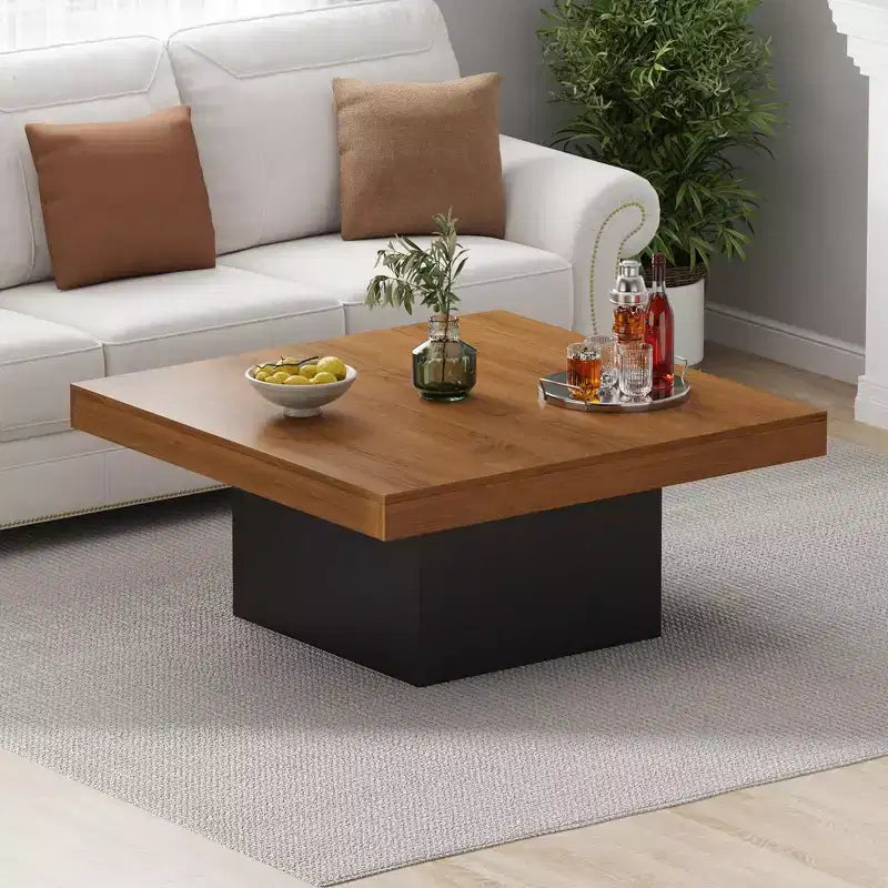 Table basse carrée, 89 cm, style moderne, adaptée aux bureaux à domicile, appartements, salles de lecture, facile à monter.