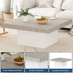 Table basse carrée, 89 cm, style moderne, adaptée aux bureaux à domicile, appartements, salles de lecture, facile à monter.
