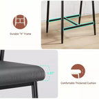 Lot de 2 tabourets de bar rembourrés de 26 po avec accoudoirs et dossier, tabourets de bar modernes avec repose-pieds pour îlot de cuisine