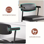 Lot de 2 tabourets de bar rembourrés de 26 po avec accoudoirs et dossier, tabourets de bar modernes avec repose-pieds pour îlot de cuisine