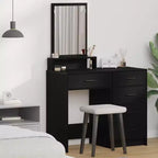 Clihome Modern LED Vanity Desk, Luxurious Dressing Table with Mirror and Smart Storage Solution
