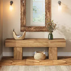 Banc de salle à manger en bois Lantine 55, banc d'entrée style ferme, bout de lit pour chambre à coucher, salle à manger, cuisine, couloir