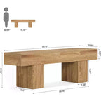 Banc de salle à manger en bois Lantine 55, banc d'entrée style ferme, bout de lit pour chambre à coucher, salle à manger, cuisine, couloir
