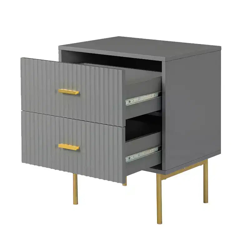 Table d'appoint 2 tiroirs Ceandro Contemporary Classic, lot de 2 | ARTFUL LIVING DESIGN-BLEU MARINE
