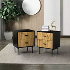 Table d'appoint 2 tiroirs Ceandro Contemporary Classic, lot de 2 | ARTFUL LIVING DESIGN-BLEU MARINE