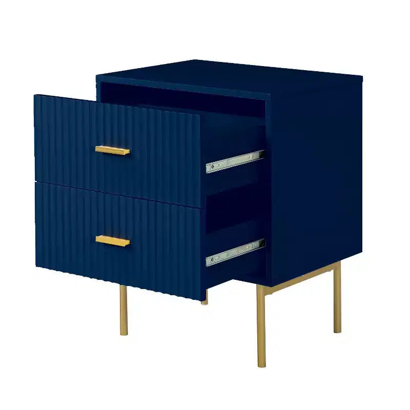 Table d'appoint 2 tiroirs Ceandro Contemporary Classic, lot de 2 | ARTFUL LIVING DESIGN-BLEU MARINE