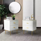 Table d'appoint 2 tiroirs Ceandro Contemporary Classic, lot de 2 | ARTFUL LIVING DESIGN-BLEU MARINE