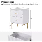 Table d'appoint 2 tiroirs Ceandro Contemporary Classic, lot de 2 | ARTFUL LIVING DESIGN-BLEU MARINE