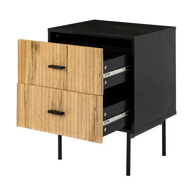 Table d'appoint 2 tiroirs Ceandro Contemporary Classic, lot de 2 | ARTFUL LIVING DESIGN-BLEU MARINE