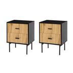 Ceandro Contemporary Classic 2-Drawer end table Set of 2|ARTFUL LIVING DESIGN-NAVY