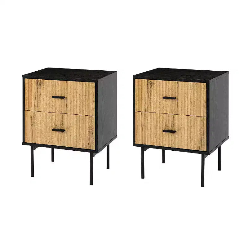 Ceandro Contemporary Classic 2-Drawer end table Set of 2|ARTFUL LIVING DESIGN-NAVY