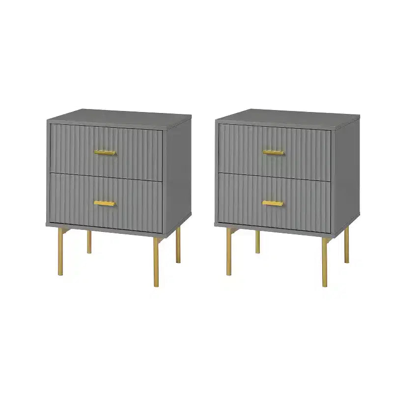 Table d'appoint 2 tiroirs Ceandro Contemporary Classic, lot de 2 | ARTFUL LIVING DESIGN-BLEU MARINE