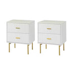 Table d'appoint 2 tiroirs Ceandro Contemporary Classic, lot de 2 | ARTFUL LIVING DESIGN-BLEU MARINE