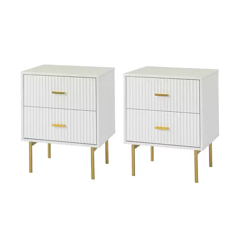 Table d'appoint 2 tiroirs Ceandro Contemporary Classic, lot de 2 | ARTFUL LIVING DESIGN-BLEU MARINE