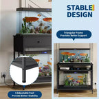 Meuble de support pour aquarium de 150-190 litres avec prises de courant, support d'aquarium à cadre métallique avec tiroirs de rangement, hauteur réglable, capacité de 300 kg