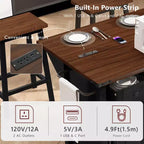 Whisen 58 Îlot de cuisine avec rangement, porte coulissante de style grange et porte latérale en grille métallique, étagère à épices