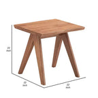 Table d'appoint Royal Hampton de 22 pouces, pieds inclinés, finition bois naturel marron