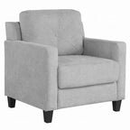 Fauteuil Royal Hampton, Accoudoir Droit, Assise en Tissu Gris et Dossier Capitonné
