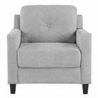 Fauteuil Royal Hampton, Accoudoir Droit, Assise en Tissu Gris et Dossier Capitonné