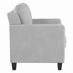 Fauteuil Royal Hampton, Accoudoir Droit, Assise en Tissu Gris et Dossier Capitonné
