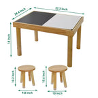 Ensemble table et chaises pour tout-petits Whisen, seaux pliables, surface lisse et facile à nettoyer, assemblage facile pour jeux intérieurs/extérieurs - Bois
