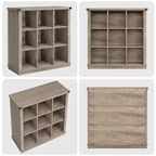 Étagère de rangement 9 cubes, bibliothèque horizontale de style rustique à 4 niveaux, étagère de rangement en bois de 95 cm pour entrée, bibliothèques pour salon